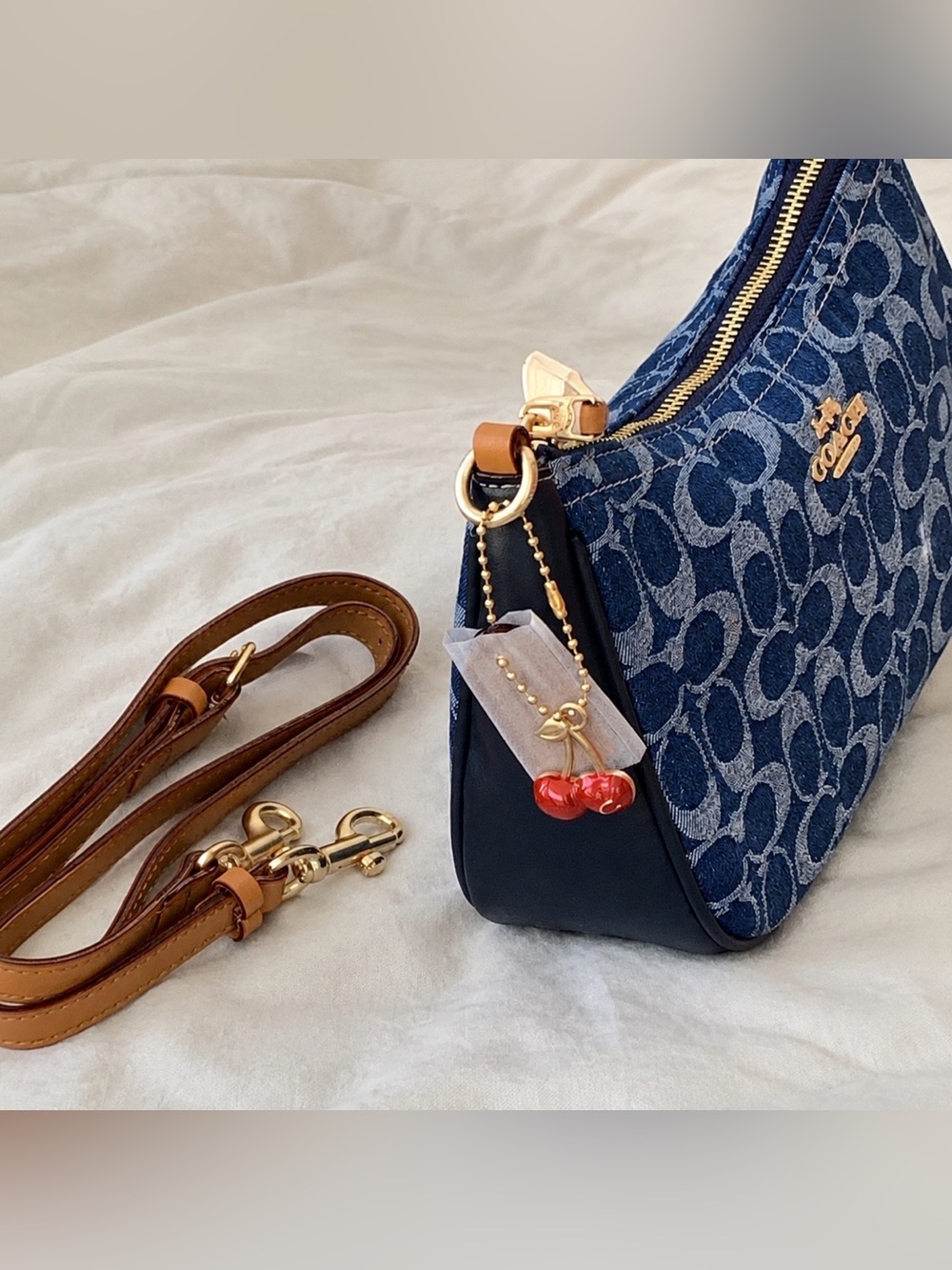 Coach Denim Mini Shoulder Bag with Gold Hardware - Picture 2 of 4
